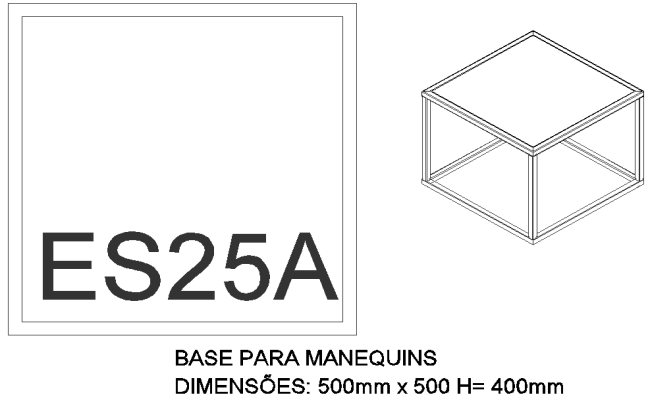 500X500 MM Coffee table 3D design DWG AutoCAD drawing
