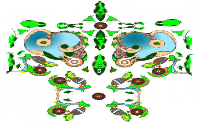 Landscape Park AutoCAD DWG Plan with Water Body and Green Layout