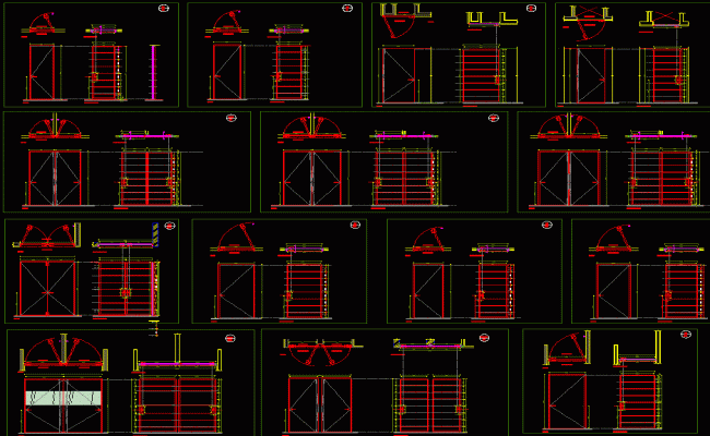 Wooden Door Plan Section and Front View DWG File for 2D CAD Design