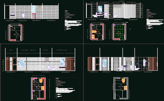 Master Bathroom AutoCAD DWG Drawing File for Interior Design Plan