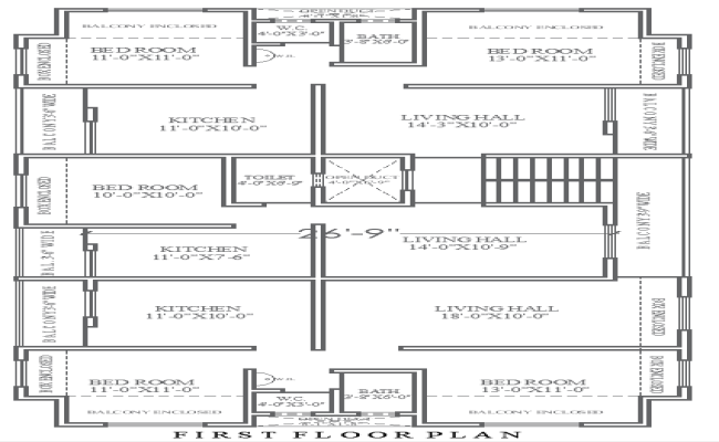 55ft x 30ft Residential First Floor House Plan Details AutoCAD DWG File 