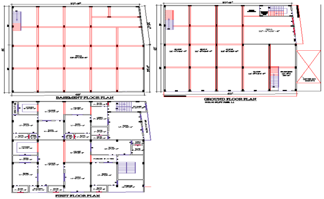 57x65 Mixed-Use Building Plan DWG CAD Layout Design