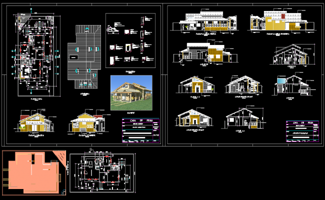 Modern Villas Design AutoCAD File with Complete Architectural Drawings
