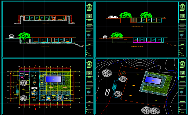 Country House AutoCAD File with Detailed 2D Architectural CAD Drawing