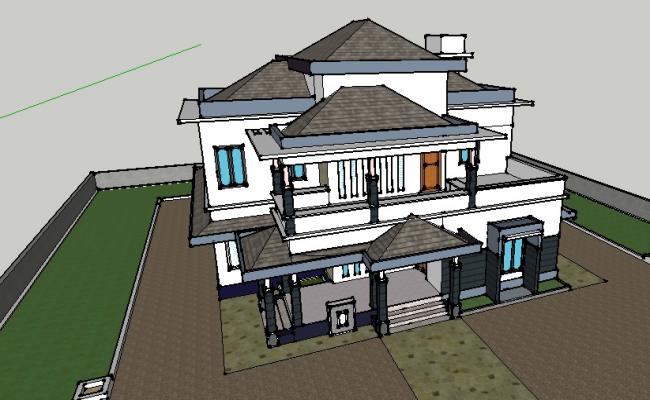 5BHK HOUSE SKETCHUP 