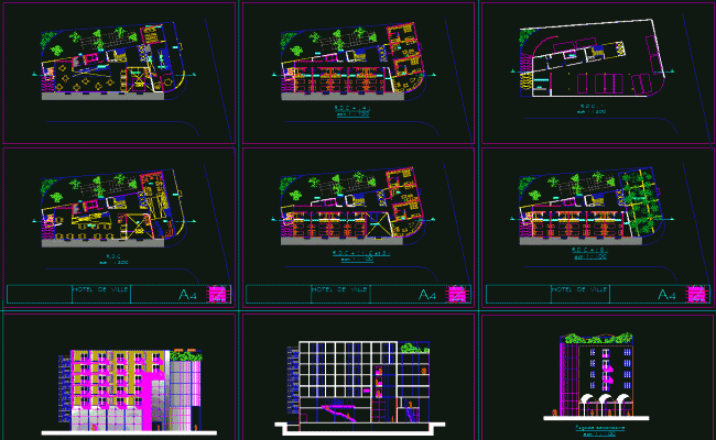 Hotel de Ville Design AutoCAD Provided in DWG File for Architecture
