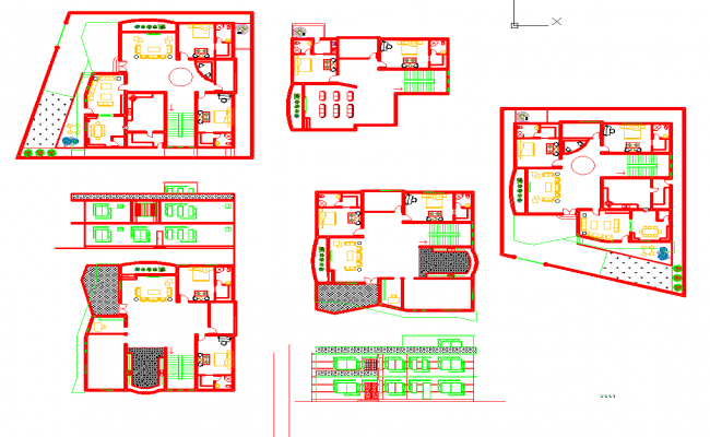 1 Kanal House CAD Plans with 32m Front Layout and Stylish Interiors