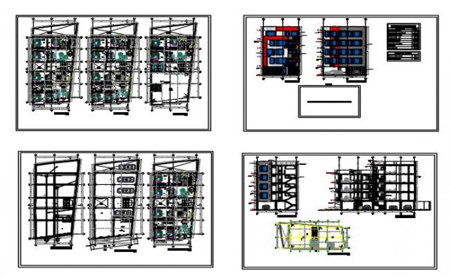 5floors building dwg.file