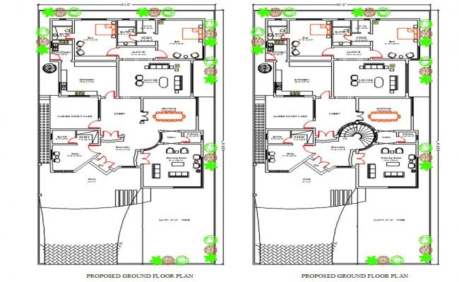 60' X 90' Architecture House Plan DWG File