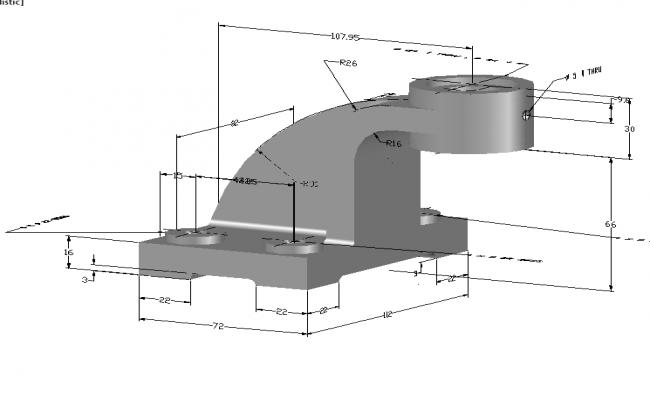 3D Mechanical Component Design with Dimensional Drawing Layout