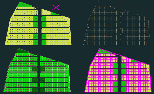 Town Planning CAD Drawing Layout with Zoning and Road Details