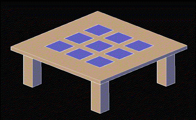 2D Table CAD Drawing Provided in DWG File for Interior Design Plans