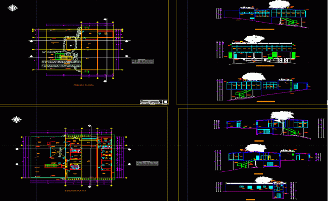 Glass House Architectural CAD Drawings and Layout in AutoCAD File