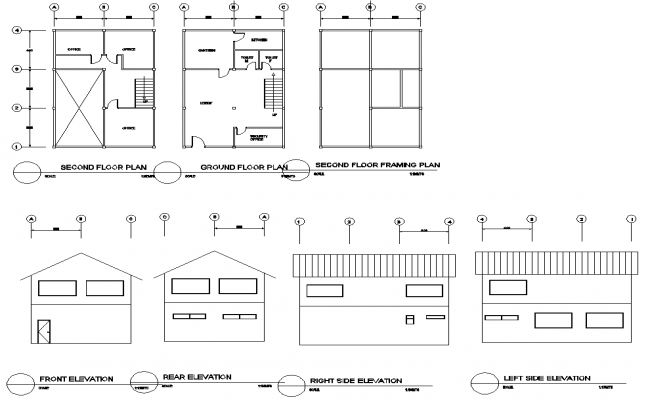 Timber Structure AutoCAD with Floor Plans and Elevation Design Details