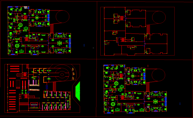 Exhibition Tower DWG Design with Complete Multi Floor Plan Layout