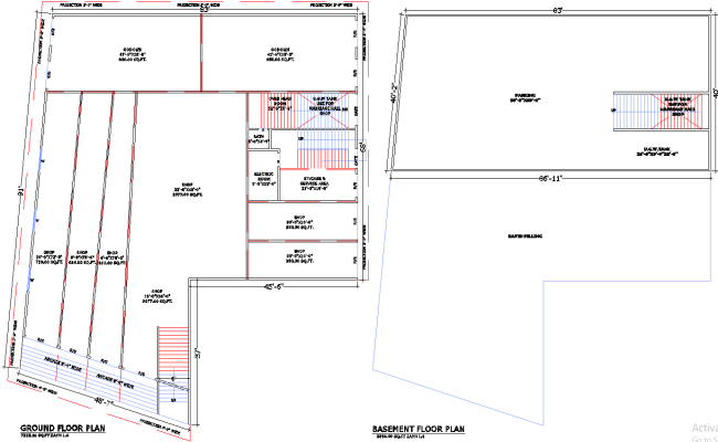 7228 Sq Ft Commercial Building Plan For Basement in DWG File