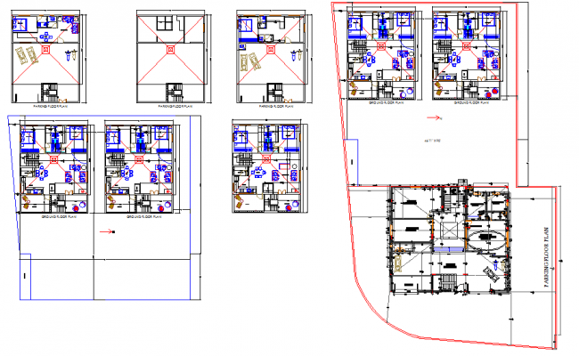 24x50 Bungalow Plan AutoCAD Drawing with Detailed Floor Layout