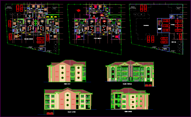 3 BHK Apartment Design CAD Drawing and Architectural Layout File