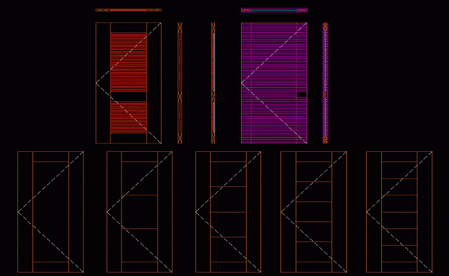 Wooden and Glass Door 2D AutoCAD Drawing Detailed Design File