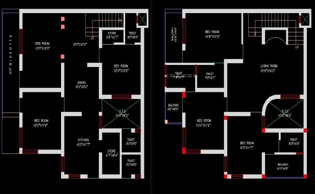 Bungalow Layout AutoCAD File with Complete 2D Floor Plan Drawings