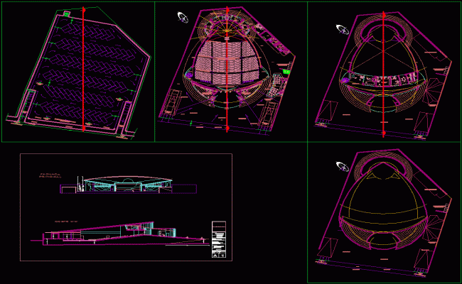Modern Theater Plan CAD DWG File in DWG Format for Architecture Use