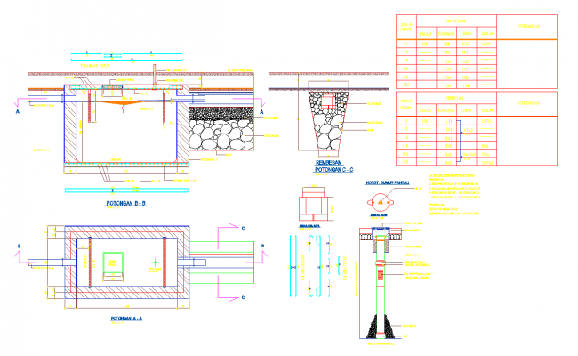 Septic Tank CAD File with Structural Layout and Sectional Detailing