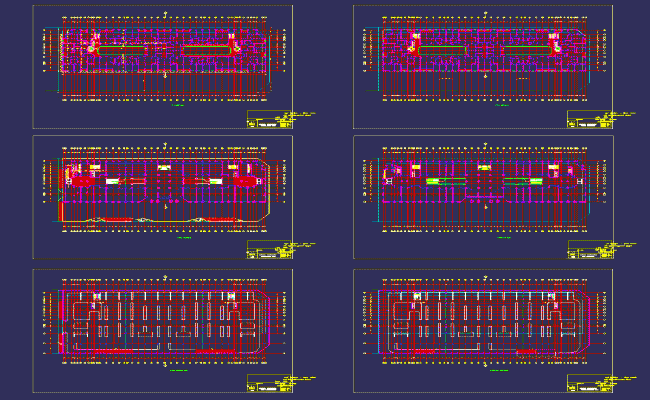 Hotel building AutoCAD drawing with complete floor plan and layout