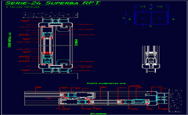 Termopanel Aluminum Frame 2D CAD Drawing File for Architects