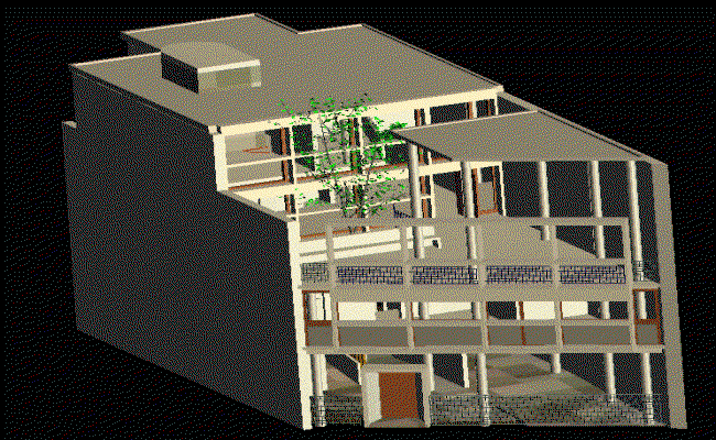 Curutchet House 3D CAD Drawing in DWG Format for Building Design