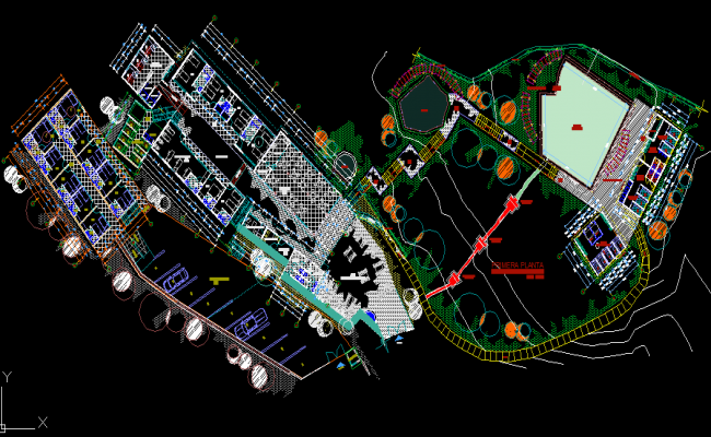 Hotel Concept Detail DWG File with Complete Design Drawing Layout