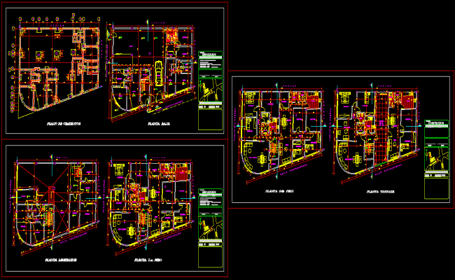 Multifamily House AutoCAD File with Detailed 2D Architectural Drawings