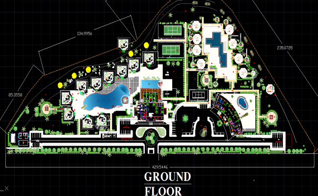 Resort Design AutoCAD DWG File with Landscape Layout and Site Plan