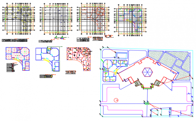 Municipality Council Building Layout Plan with Structural Details