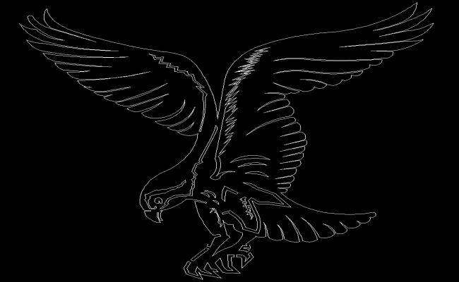 2D Eagle CAD DWG for Decorative, Structural and Artistic Design Layout