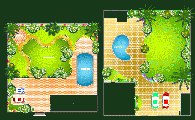 Private Villa AutoCAD DWG with Pool, Garden, and Parking Layout
