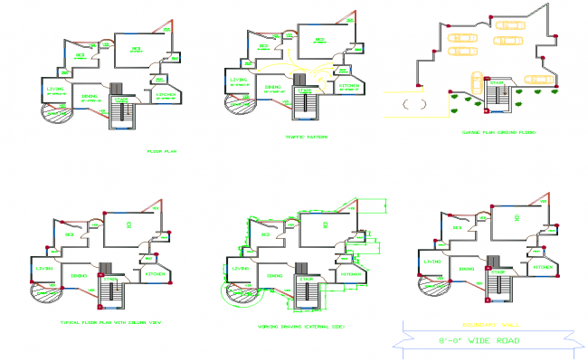 Two bed house AutoCAD DWG plan with modern layout for Bangladesh