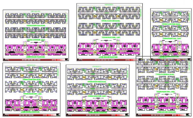 1BHK 2BHK 3BHK Apartment Floor Plans Layout in AutoCAD DWG File