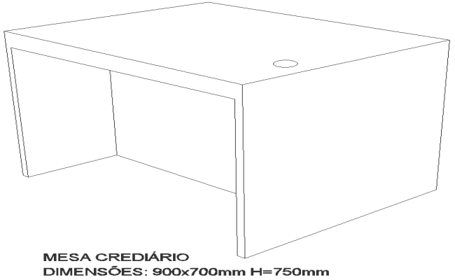 900X700 MM Crediary table 3D design DWG AutoCAD drawing