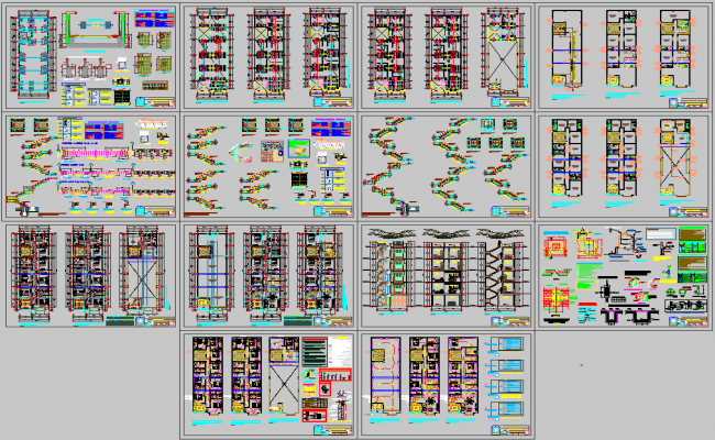 Multifamily House AutoCAD File with Complete 2D Architectural Drawings