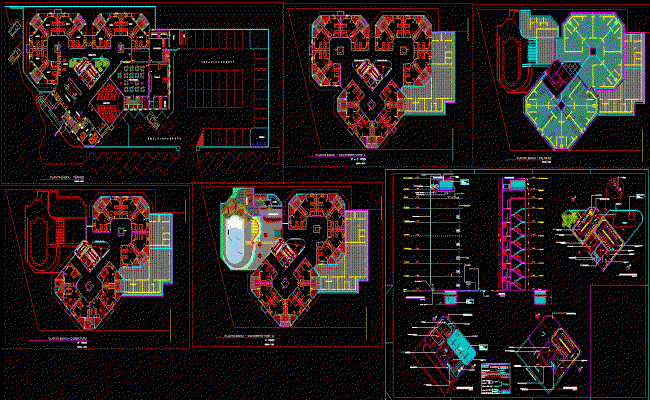 Hotel Project CAD Drawing for Architectural and Interior Design Plans