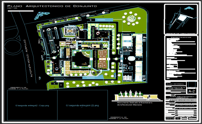 Commercial Plaza AutoCAD Drawing File with Detailed Site Layout