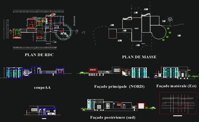 Villa CAD Drawings and Modern House Design Layout in AutoCAD DWG File