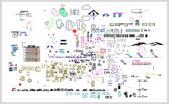 AutoCAD Blocks Collection DWG File with 2D Layouts and Symbols
