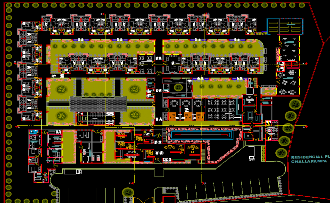 Residential Apartment CAD Drawing with Master and Parking Plan