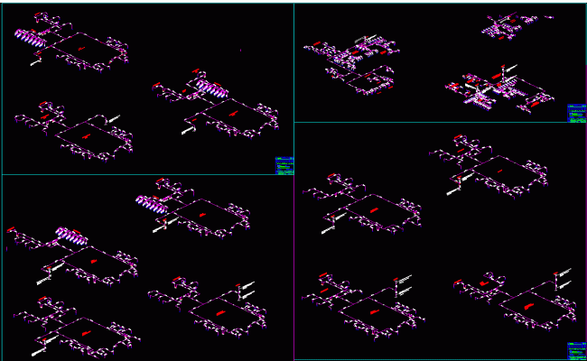2D Isometric DWG Drawing of Hospital Vacuum Pipeline Layout Design