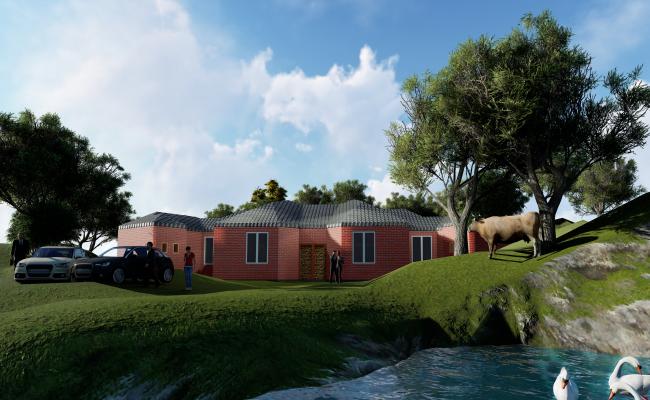 Admin Block Building Design with Detailed CAD Drawing in DWG Format