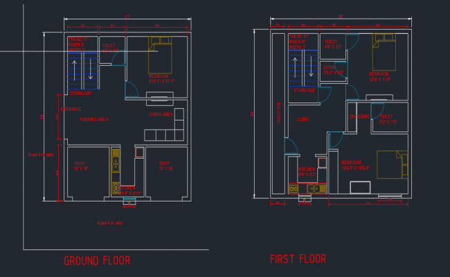 Residential House Plan DWG File