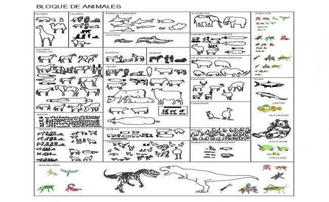 Animal AutoCAD blocks Download Free DWG File
