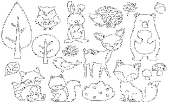Animals and trees design with detail for cnc cutting dwg autocad drawing .