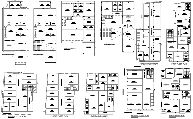 Apartment Drawing House Plan and Shop Layout AutoCAD DWG File